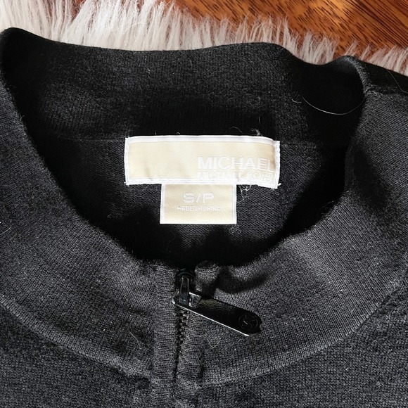 Michael Kors Black 1/4 Zip Sweater Dress Pockets S - Picture 8 of 9